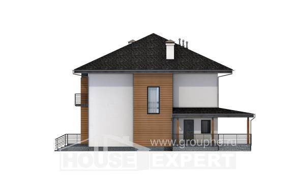 245-001-П Проект двухэтажного дома, просторный домик из твинблока, House Expert