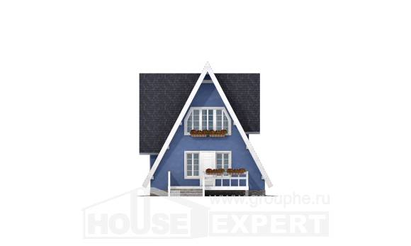 100-002-П Проект двухэтажного дома мансардой, экономичный загородный дом из дерева, House Expert