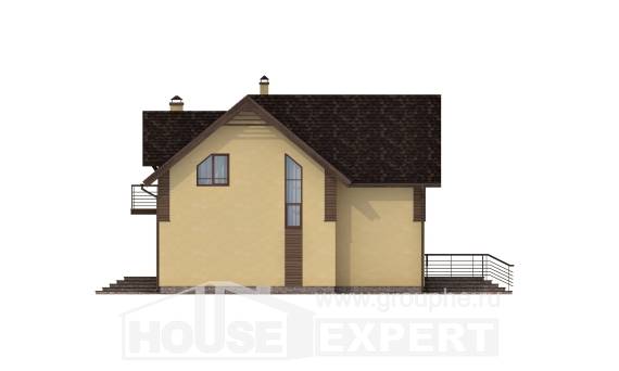 150-009-Л Проект двухэтажного дома мансардный этаж, экономичный домик из поризованных блоков, House Expert