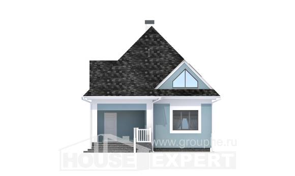 110-001-Л Проект двухэтажного дома с мансардным этажом, небольшой домик из газосиликатных блоков, House Expert
