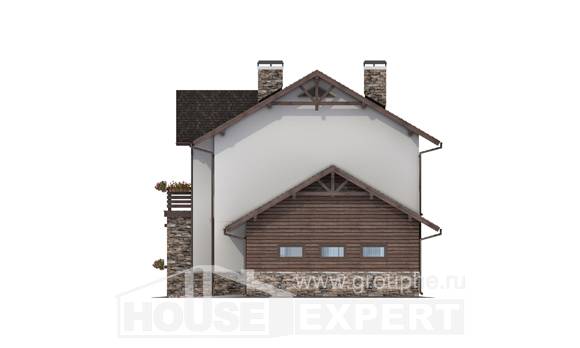 200-005-П Проект двухэтажного дома, гараж, средний дом из керамзитобетонных блоков, House Expert