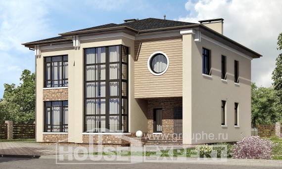 300-005-Л Проект двухэтажного дома, современный дом из кирпича, House Expert