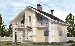 150-002-Л Проект двухэтажного дома мансардой, гараж, небольшой домик из пеноблока, House Expert