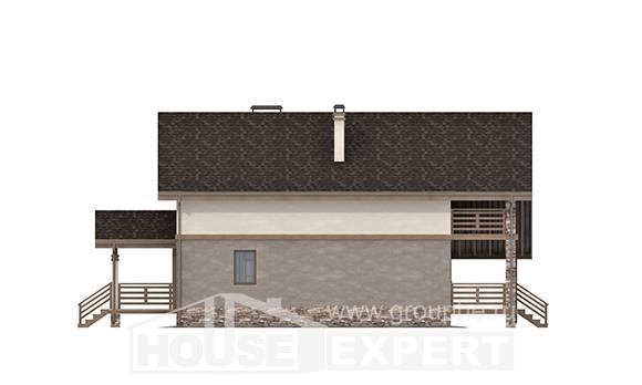 160-010-Л Проект двухэтажного дома мансардный этаж, бюджетный домик из газосиликатных блоков, House Expert