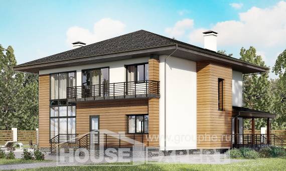 245-001-П Проект двухэтажного дома, простой дом из керамзитобетонных блоков, House Expert