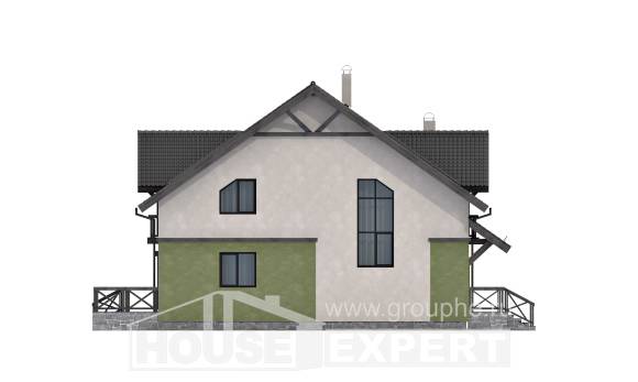 120-003-П Проект двухэтажного дома с мансардным этажом, простой загородный дом из блока, House Expert