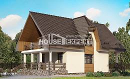 150-001-Л Проект двухэтажного дома с мансардным этажом, гараж, красивый дом из керамзитобетонных блоков, House Expert