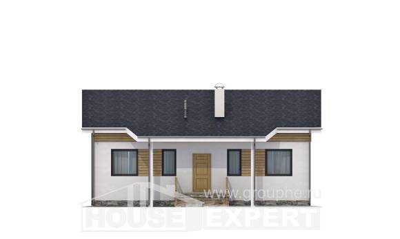 080-004-П Проект одноэтажного дома, бюджетный домик из теплоблока, House Expert