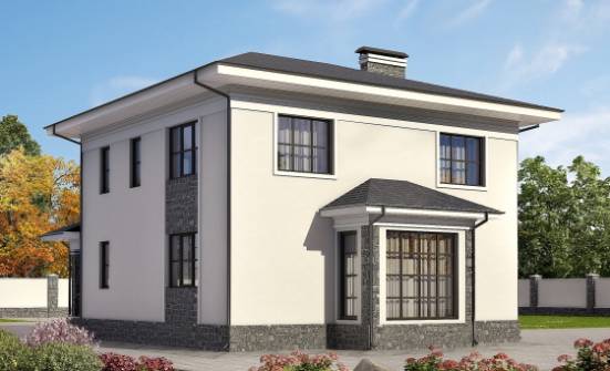 155-011-П Проект двухэтажного дома, бюджетный домик из керамзитобетонных блоков | Проекты домов от House Expert