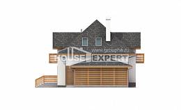 155-004-П Проект двухэтажного дома мансардой, гараж, доступный коттедж из твинблока, House Expert
