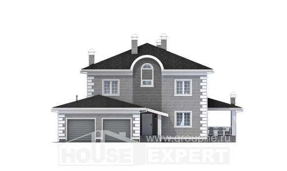 245-004-Л Проект двухэтажного дома и гаражом, красивый загородный дом из кирпича, House Expert
