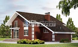 180-001-Л Проект двухэтажного дома с мансардой, гараж, уютный коттедж из теплоблока, House Expert