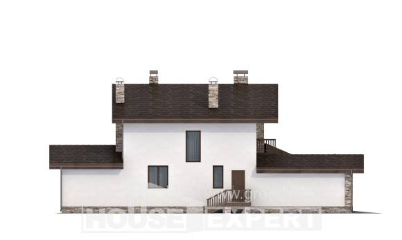 220-001-П Проект двухэтажного дома с мансардным этажом и гаражом, простой дом из теплоблока, House Expert