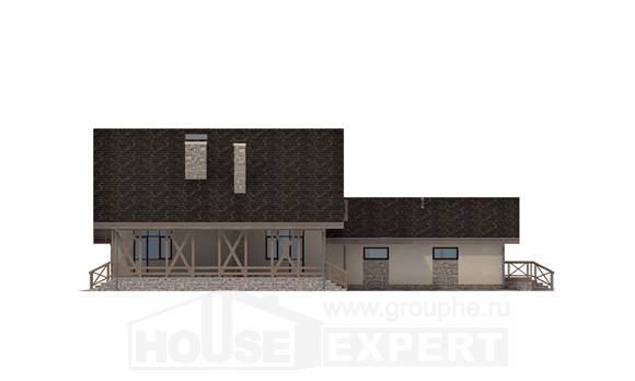 265-001-Л Проект двухэтажного дома с мансардой, гараж, большой коттедж из блока, House Expert