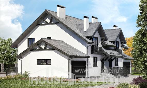 290-003-П Проект двухэтажного дома мансардой, классический дом из арболита, House Expert