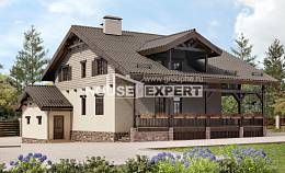 255-002-П Проект двухэтажного дома мансардный этаж, гараж, красивый дом из бризолита, House Expert