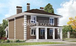 185-002-П Проект двухэтажного дома, доступный коттедж из газобетона, House Expert