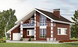180-001-Л Проект двухэтажного дома с мансардой и гаражом, простой дом из бризолита, House Expert