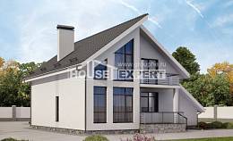 200-007-Л Проект двухэтажного дома с мансардным этажом, гараж, красивый домик из теплоблока, House Expert
