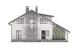 180-017-Л Проект двухэтажного дома с мансардным этажом, гараж, красивый домик из бризолита, House Expert