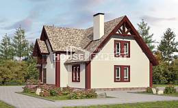 300-008-Л Проект двухэтажного дома мансардой, гараж, красивый загородный дом из газобетона, House Expert