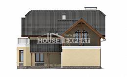 255-003-П Проект двухэтажного дома с мансардой, гараж, огромный дом из керамзитобетонных блоков, House Expert
