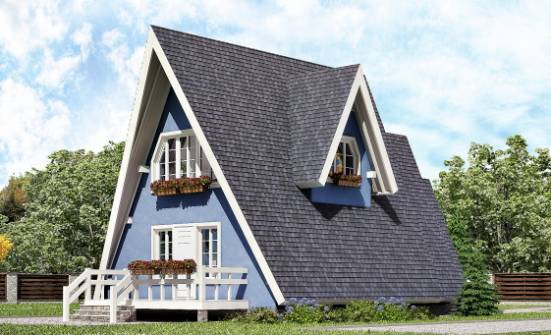 100-002-П Проект двухэтажного дома с мансардным этажом, бюджетный коттедж из дерева | Проекты домов от House Expert