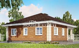 100-001-Л Проект одноэтажного дома, классический загородный дом из твинблока, House Expert