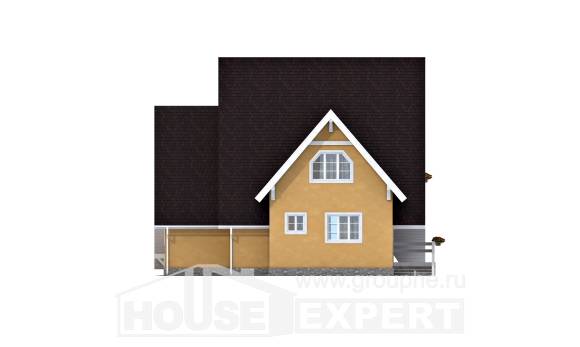 155-008-П Проект двухэтажного дома мансардный этаж, небольшой дом из бревен, House Expert