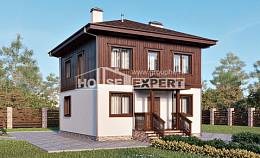 100-006-Л Проект двухэтажного дома, небольшой дом из поризованных блоков, House Expert