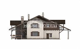 340-003-П Проект двухэтажного дома с мансардой и гаражом, классический домик из кирпича, House Expert