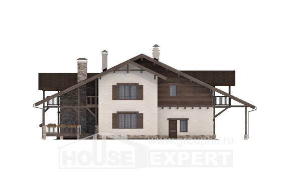 340-003-П Проект двухэтажного дома с мансардой и гаражом, классический домик из кирпича, House Expert