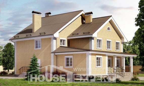 320-003-Л Проект двухэтажного дома, большой домик из газосиликатных блоков, House Expert
