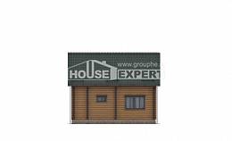 080-003-П Проект двухэтажного дома, доступный коттедж из бревен, House Expert