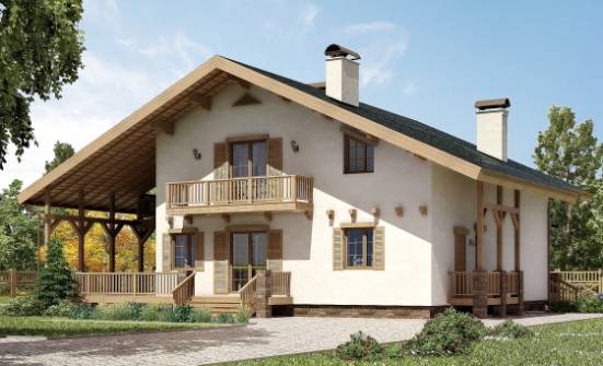 250-003-Л Проект двухэтажного дома с мансардой, уютный коттедж из бризолита | Проекты домов от House Expert