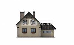 160-005-Л Проект двухэтажного дома мансардой и гаражом, бюджетный коттедж из поризованных блоков, House Expert