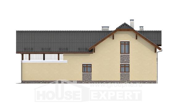 255-003-П Проект двухэтажного дома мансардный этаж, гараж, красивый коттедж из газосиликатных блоков, House Expert
