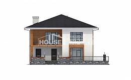 180-015-П Проект двухэтажного дома, уютный загородный дом из бризолита, House Expert