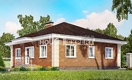 100-001-Л Проект одноэтажного дома, современный домик из газобетона, House Expert