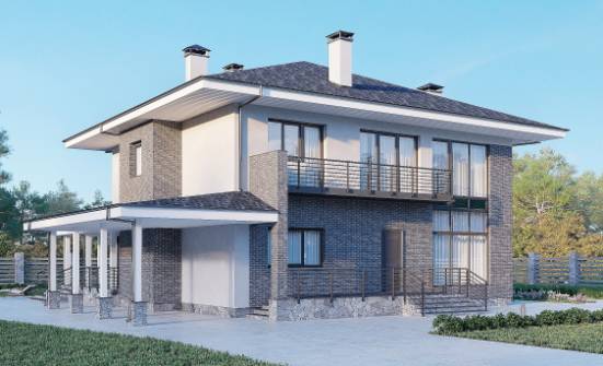 250-004-Л Проект двухэтажного дома, большой домик из арболита | Проекты домов от House Expert