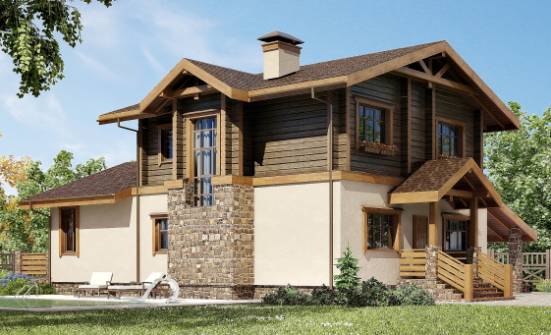 170-004-П Проект двухэтажного дома мансардный этаж и гаражом, доступный коттедж из блока из дерева | Проекты домов от House Expert