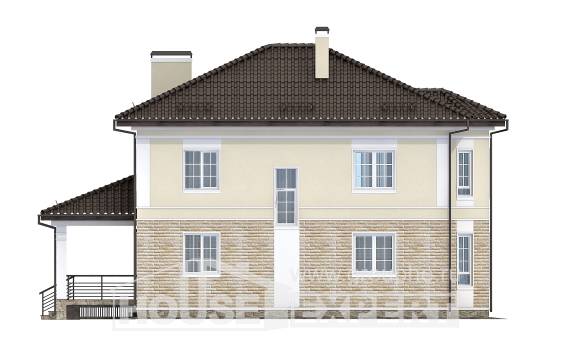 220-007-П Проект двухэтажного дома и гаражом, классический загородный дом из кирпича, House Expert