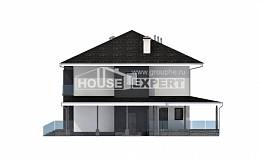 245-002-П Проект двухэтажного дома и гаражом, классический коттедж из бризолита, House Expert