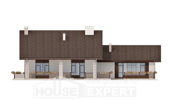 480-001-Л Проект трехэтажного дома с мансардой, современный дом из твинблока, House Expert
