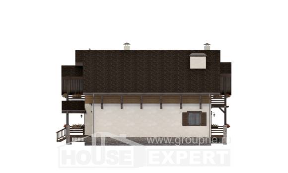 260-001-П Проект двухэтажного дома с мансардой, классический домик из кирпича, House Expert