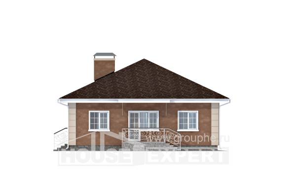 100-001-Л Проект одноэтажного дома, небольшой коттедж из теплоблока, House Expert