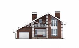 180-001-Л Проект двухэтажного дома мансардой, гараж, экономичный загородный дом из твинблока, House Expert