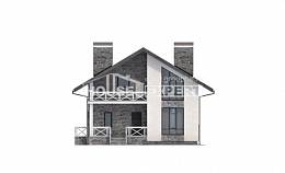 155-001-Л Проект двухэтажного дома мансардой и гаражом, современный коттедж из газобетона, House Expert