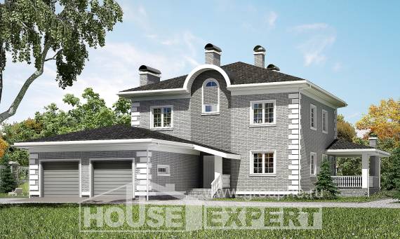 245-004-Л Проект двухэтажного дома, гараж, просторный дом из кирпича, House Expert