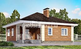 100-001-Л Проект одноэтажного дома, уютный загородный дом из керамзитобетонных блоков, House Expert